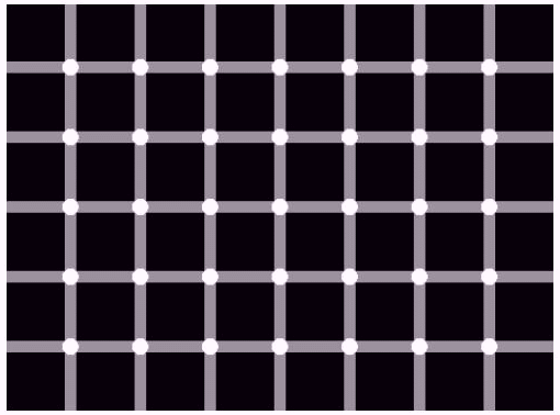 Iluzie optică: Puncte negre care apar şi dispar în locuri în care imaginea este albă tot timpul!